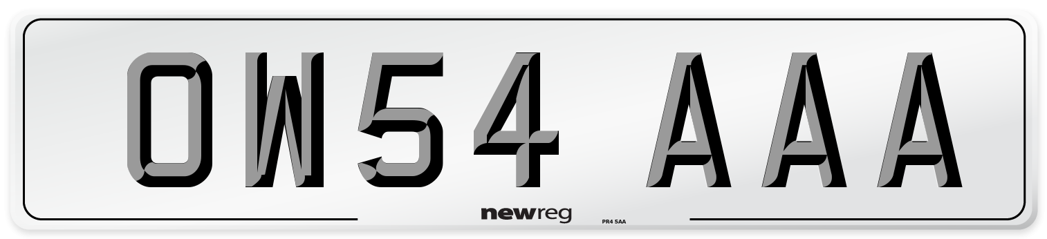 OW54 AAA Number Plate from New Reg